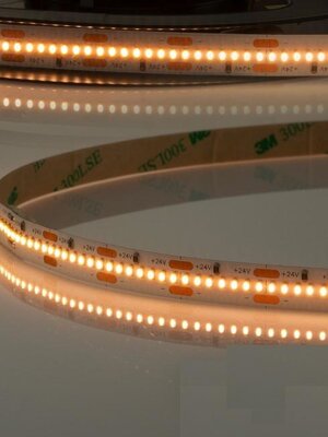 PRO LED strip extreem warm wit 2200k 22W 2535LM 176LED p/m 24VDC IP20 CRI97 - 5 meter