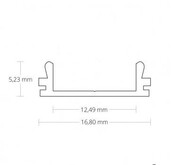 LED profiel plat model P15 wit 16,85mm x 6,5mm - 2 meter