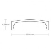 LED profiel plat model P15 wit 16,85mm x 6,5mm - 2 meter
