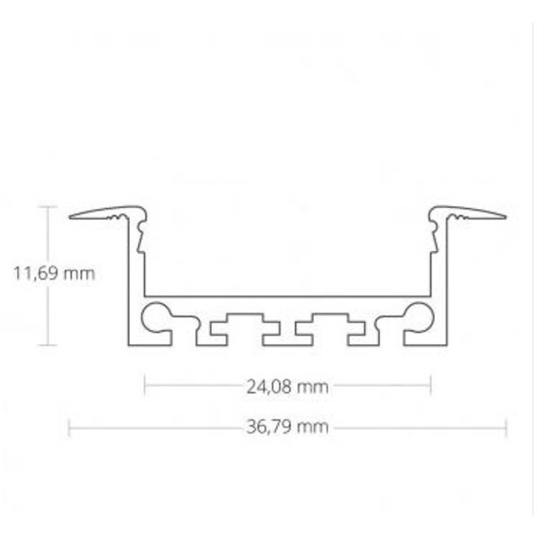 Luksus LED profielen LED XL inbouw profiel inclusief klikafdekking 26,79mm x 11,69mm - XL05ALU