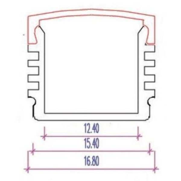 Luksus LED profielen Wit LED profiel inclusief afdekking 16,8mm x 13,01mm - 05.1WIT