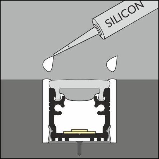 Eindkap zonder kabeldoorvoer LED profiel vloer12