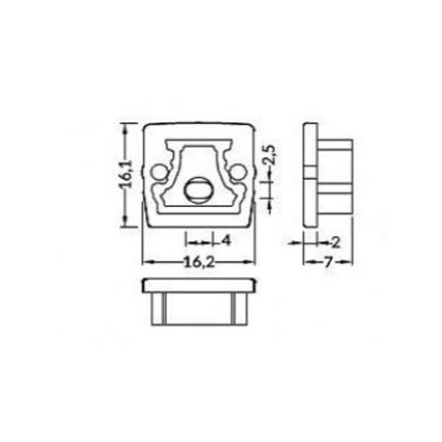 Eindkap met kabeldoorvoer LED profiel vloer12