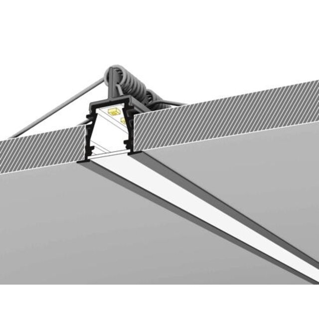 Wit LED plafond profiel inclusief opaal afdekking 23.4 mm x 19 mm - GYPROC10Wit