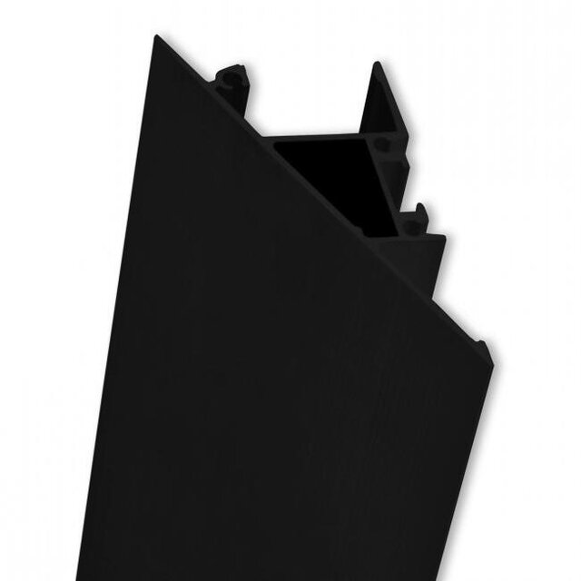 Zwart LED wandprofiel inclusief opaal klikafdekking 27.4 mm x 58.4 mm – W13ZWART