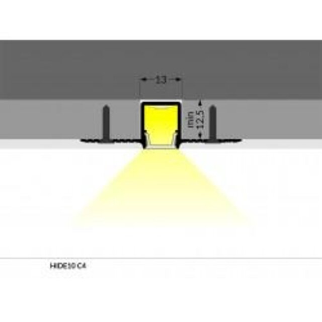 LED plafond profiel inclusief opaal klikafdekking 50,4 mm x 14,7 mm – Trimless10ALU