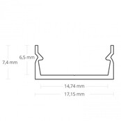 Zwart LED profiel inclusief klikafdekking 17,15mm x 7,4mm - 04ZWART