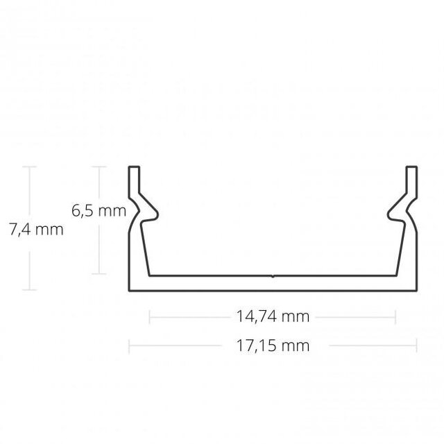 Zwart LED profiel inclusief klikafdekking 17,15mm x 7,4mm - 04ZWART