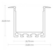 Wit LED XL inbouw profiel inclusief opaal klikafdekking 26,79mm x 36,22mm - XL07WIT