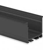 Zwarte LED XL inbouw profiel inclusief opaal klikafdekking 26,79mm x 36,22mm - XL07ZWART