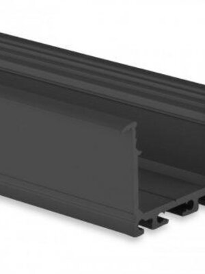Zwarte LED XL inbouw profiel inclusief opaal klikafdekking 26,79mm x 36,22mm - XL07ZWART