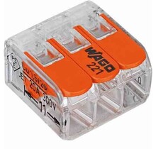 WAGO 221-413 Lasklem voor 3 kabes - 3 draads - kabel splitter - WAGO