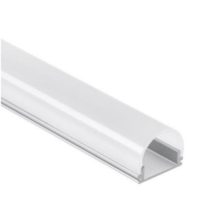 LED profiel half rond inclusief afdekking 16,85mm x 12,92mm - 16ALU