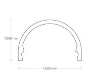 LED profiel half rond inclusief afdekking 16,85mm x 12,92mm - 16ALU
