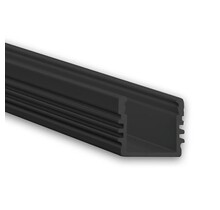 Zwart opbouw LED profiel inclusief afdekking 16,8mm x 13,01mm - 02ZWART