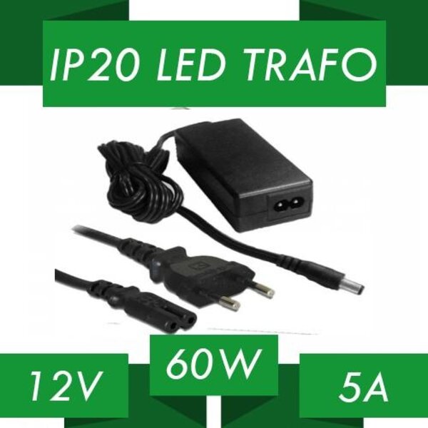 Luksus LED voeding LED voeding 60W 12VDC 5A - IP20 - DC aansluiting - EA 10850D1