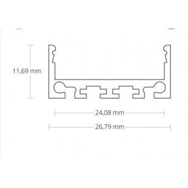 Luksus LED profielen Wit LED XL profiel 26,79mm x 11,69mm - XL04WIT