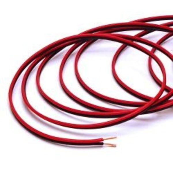 Luksus - LED strip aansluitkabel 2 aderige led strip aansluitkabel  0,75 kwadraat - 50 meter zwart rood