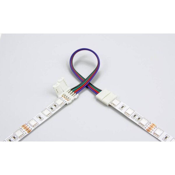Luksus LED connectoren  RGB LED strip koppelstuk met 2-zijdig draad 10mm