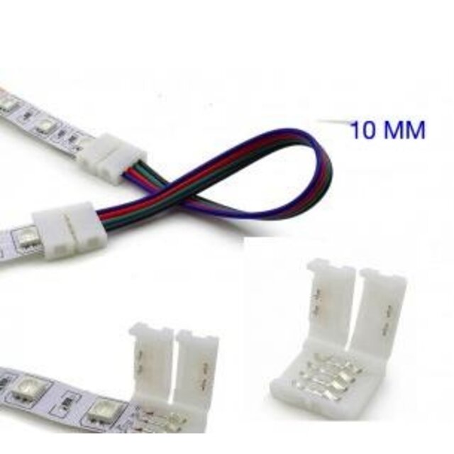 RGB LED strip koppelstuk met 2-zijdig draad 10mm