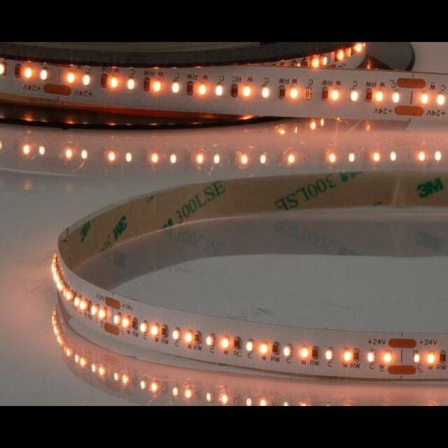 PRO LUMENLED strip 20W 2700K ~ 1800K 1100lm/meter 24VDC IP20 Dim to Warm 5 meter CRI95