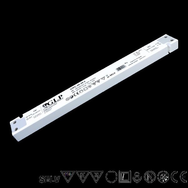 Luksus LED voeding LED voeding 45 watt 24 volt 1,87 Ampère – IP20 – compact – GLP - GTPC-45-24-S