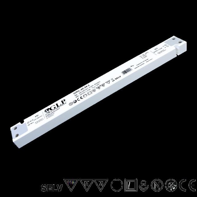 SLIM LED voeding 45 watt 24 volt 1,87 Ampère – IP20 – compact – GLP - GTPC-45-24-S