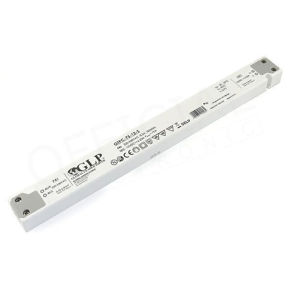 GLP LED voeding  SLIM LED voeding 60 watt 24 volt 2.5 Ampère – IP20 – compact – GLP - GTPC-60-24-S