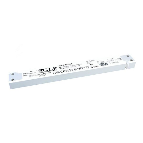 GLP LED voeding  SLIM LED voeding 60 watt 24 volt 2.5 Ampère – IP20 – compact – GLP - GTPC-60-24-S