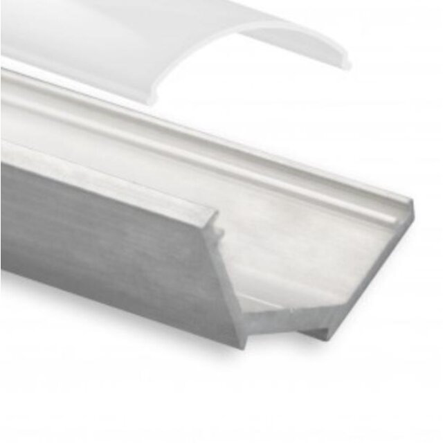 LED hoekprofiel 2 meter inclusief half ronde afdekking 22,63mm x 8,06mm - C25ALU