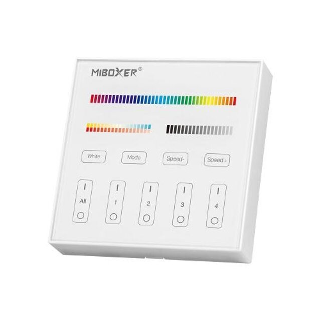 RGBCCT LED wanddimmer – Draadloos - 4 zone - Miboxer B4