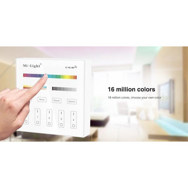 RGBCCT LED wanddimmer – Draadloos - 4 zone - Miboxer B4