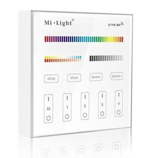 RGBCCT LED wanddimmer – Draadloos - 4 zone - Miboxer B4