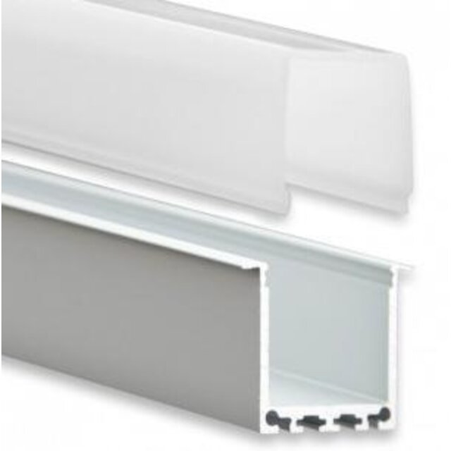 LED XL inbouw profiel met afdekking 36,79mm x 26mm XL07ALU