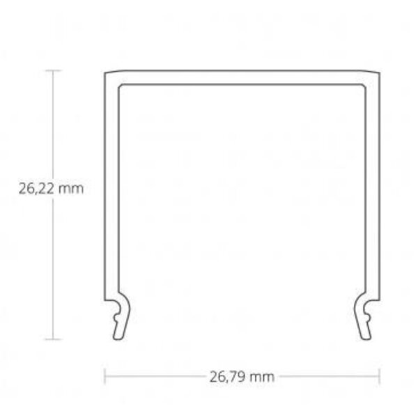 Luksus LED profielen LED XL inbouw profiel met afdekking 36,79mm x 26mm XL07ALU