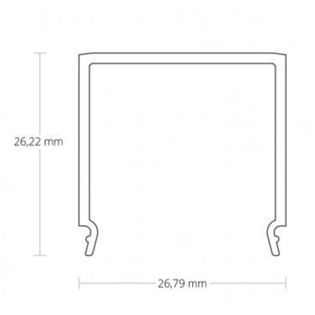 LED XL inbouw profiel met afdekking 36,79mm x 26mm XL07ALU