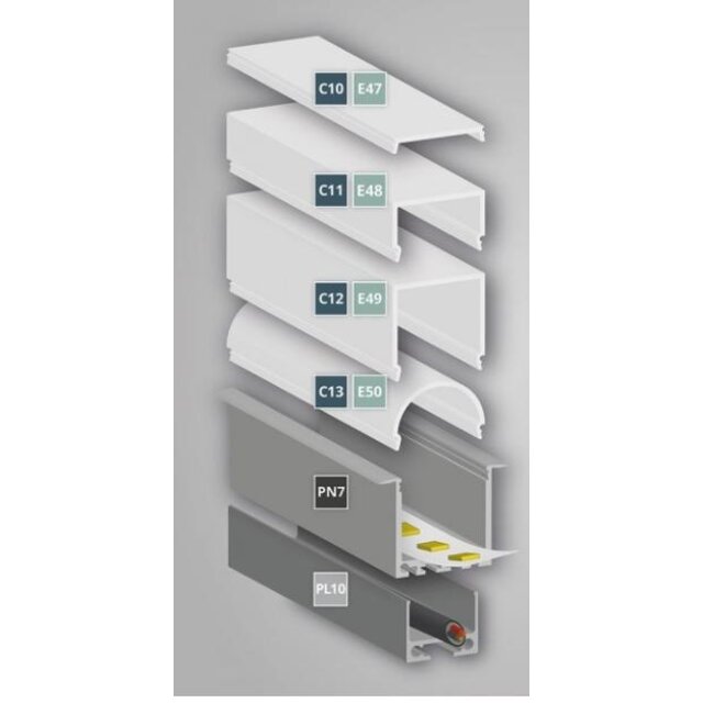 LED XL inbouw profiel met afdekking 36,79mm x 26mm XL07ALU