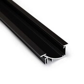 10x LED inbouw wandprofiel inclusief opaal afdekking 4 meter 53mm x 13,5mm - F8ZWART