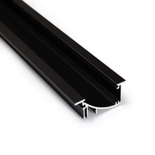 10x LED inbouw wandprofiel inclusief opaal afdekking 4 meter 53mm x 13,5mm - F8ZWART