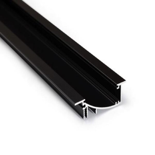 Luksus LED profielen 10x LED inbouw wandprofiel inclusief opaal afdekking 4 meter 53mm x 13,5mm - F8ZWART