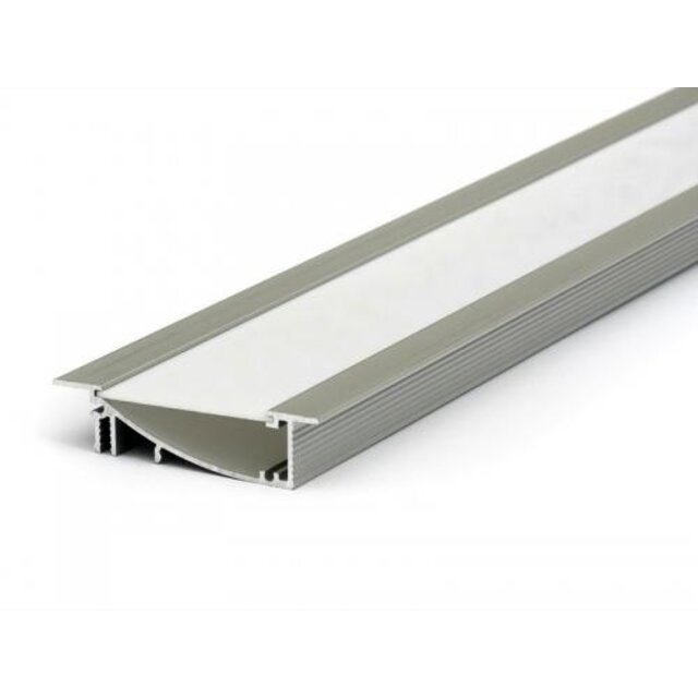 10x LED inbouw wandprofiel inclusief opaal afdekking 4 meter 53mm x 13,5mm - F8ZWART