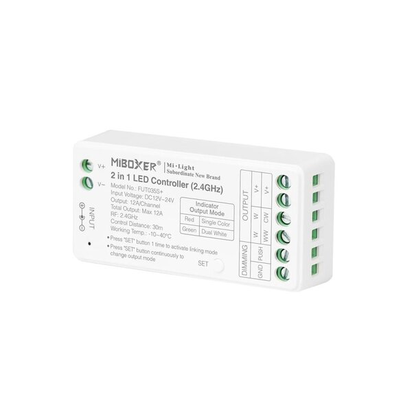 Miboxer 2 in 1  LED controller Single Color/Dual White LED strips - Miboxer FUT035S+
