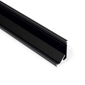 Zwart LED hoekprofiel met afdekking 16,5mm x 16,5mm - C12ZWART