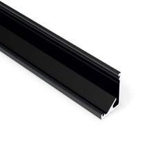 Zwart LED hoekprofiel met afdekking 16,5mm x 16,5mm - C12ZWART