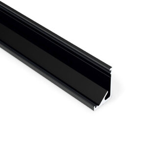Zwart LED hoekprofiel met afdekking 16,5mm x 16,5mm - C12ZWART