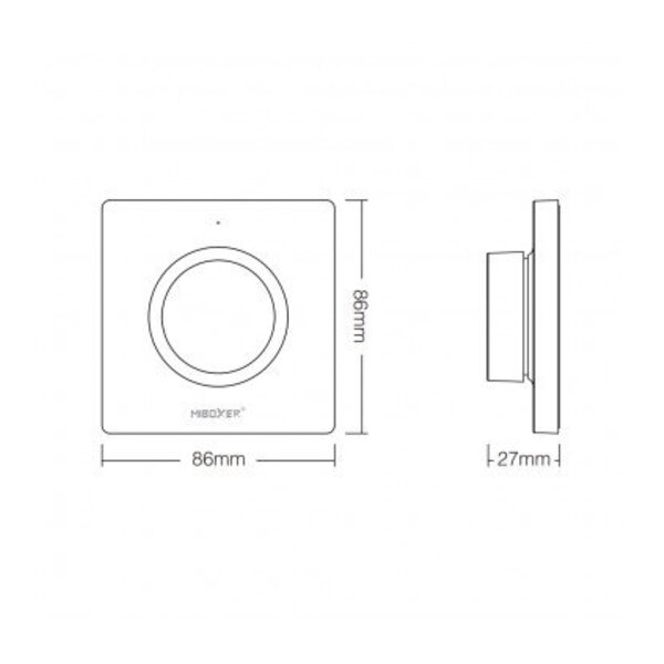 Miboxer Witte enkel kleurige LED wanddimmer – Draadloos – Miboxer K1B