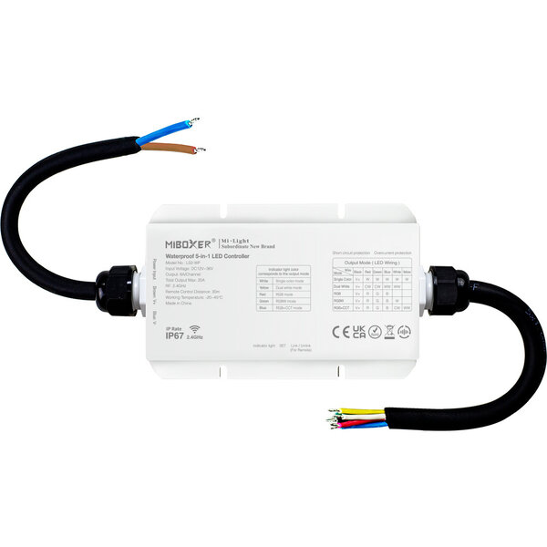 Miboxer Waterdichte WiFi + 2,4ghz LED controller 12~24V 20A Optioneel afstandsbediening WL5-WP