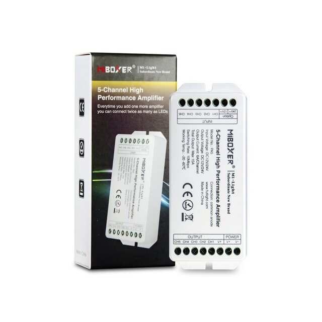 RGBCCT LED strip versterker Miboxer PA5