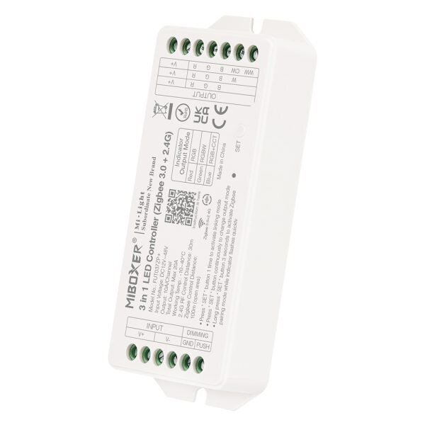 Miboxer 2 in  1 Zigbee + 2,4ghz LED controller om enkel kleurige / dual white LED strips te bedienen - FUT037ZP+ 12V/24V/48V