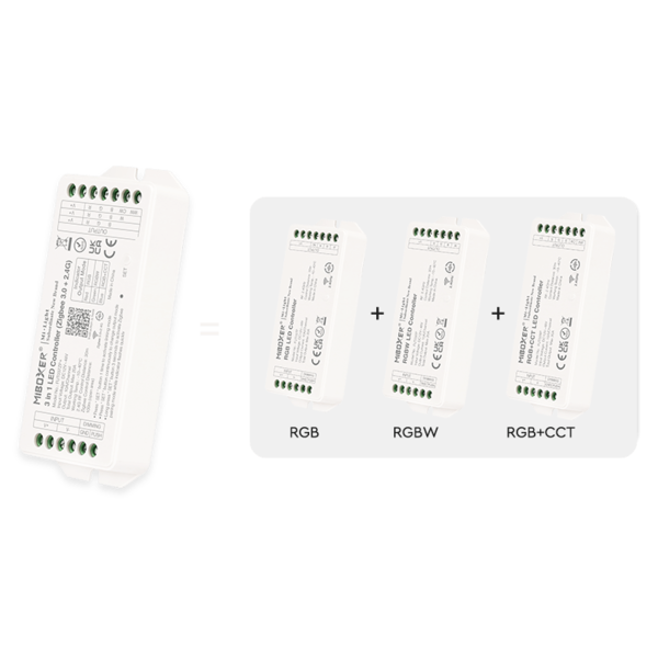 Miboxer 2 in  1 Zigbee + 2,4ghz LED controller om enkel kleurige / dual white LED strips te bedienen - FUT037ZP+ 12V/24V/48V